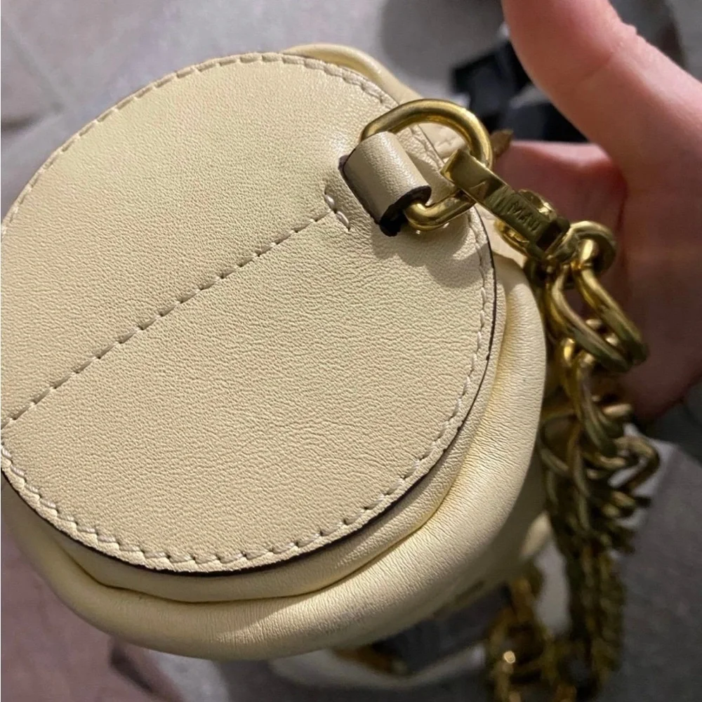 MANU ATELIER- Leather Mini Cylinder Hobo Bag Ivory - EUC